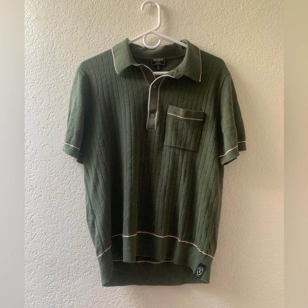 Todd Snyder men’s collared shirt olive green men’s medium